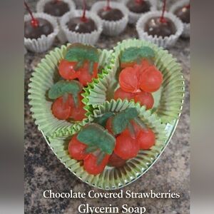 LAST SET! Chocolate Cherry 10 Pack & Soap Saver Bag Glycerin Soap